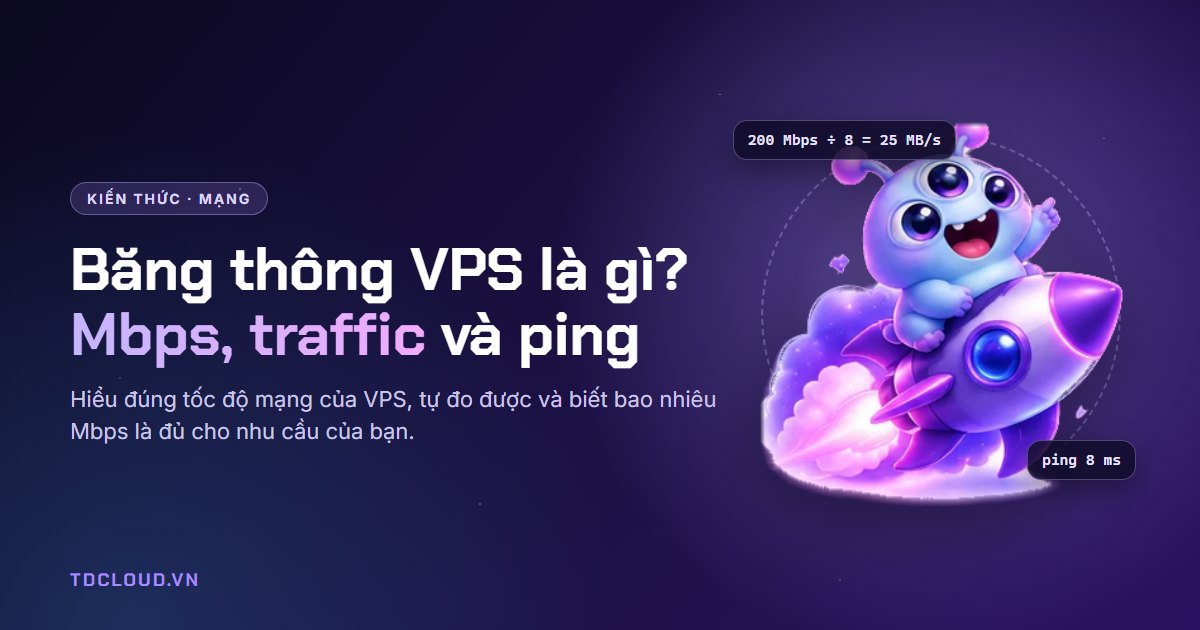 Băng thông VPS là gì? Phân biệt Mbps, lưu lượng (traffic) và ping