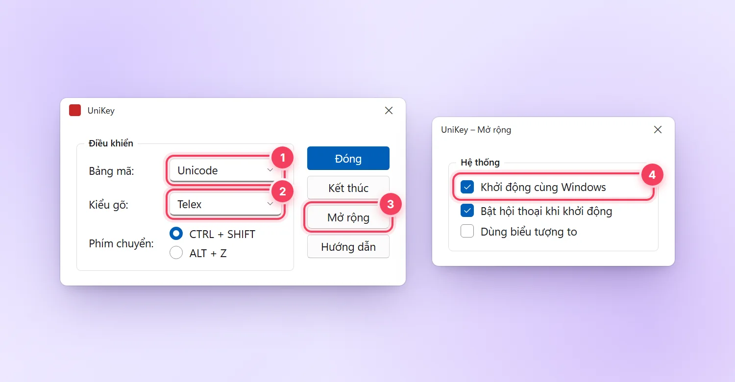 Thiết lập Unikey trên VPS Windows: bảng mã Unicode, kiểu gõ Telex, khởi động cùng Windows