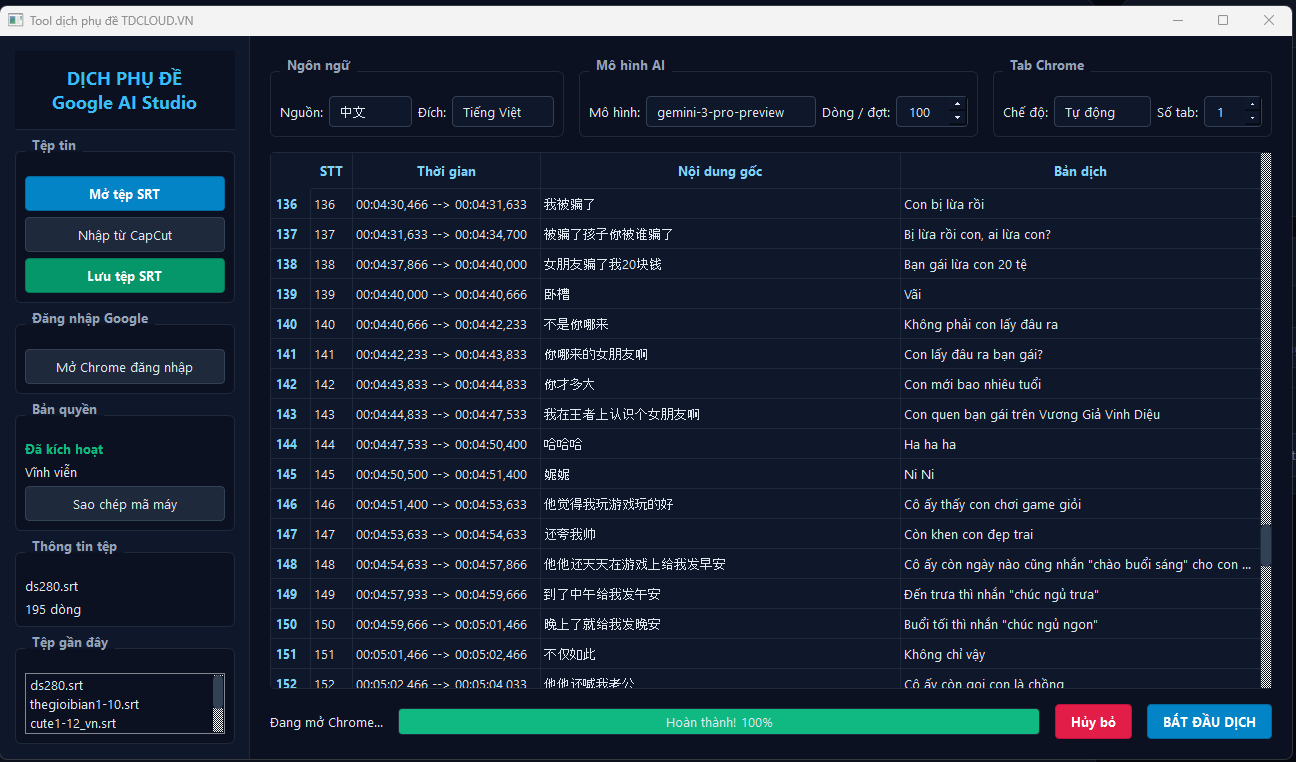 Tool Dịch SRT Free Bằng AI Chính Xác Nhất 2026